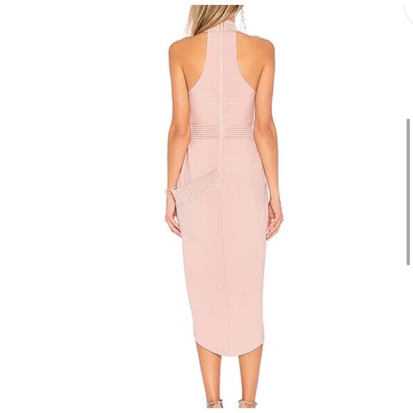 Zhivago NWT Pink Miracle Satin Halter Midi Dress Size 8 Bodycon Cocktail Evening - Picture 3 of 12